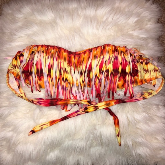 Us kissed Fringe Bikini Top Bandeau - Picture 1 of 2